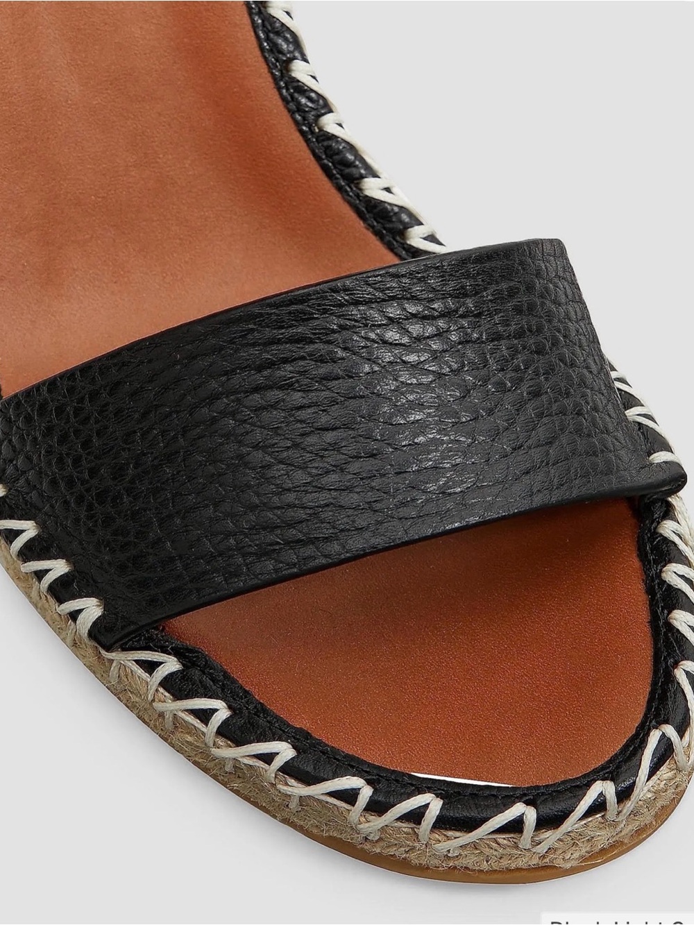 Valentino Garavani Black Leather Studded Espadrille Wedge Sandals - Picture 4 of 8